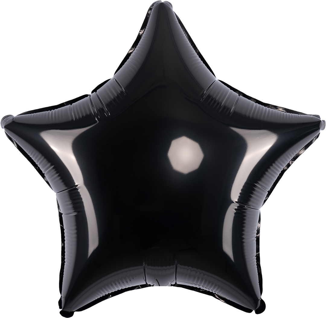 Шар (18''/46 см) Звезда, Черный, 1 шт.