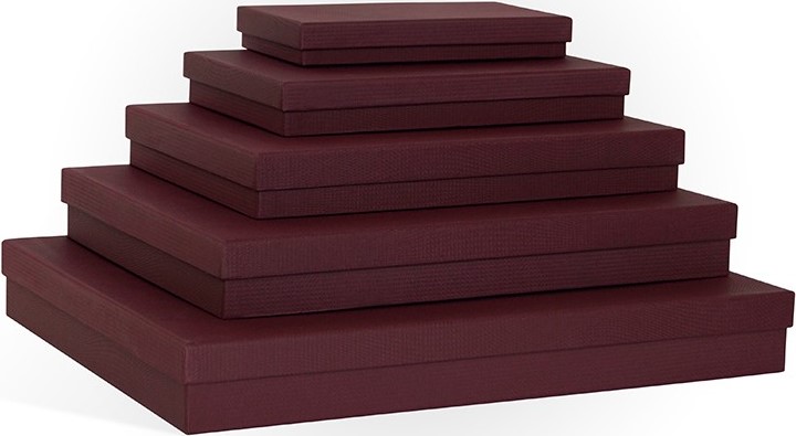 Коробки - Набор коробок Бордовый, 40*30*5 см, 5 шт.