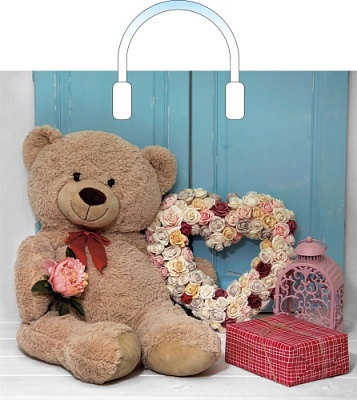 Полиэтиленовые пакеты с пластиковой ручкой - Пакет ПЭ с пластмассовыми ручками 38х34+3см 90мкм "Претти" Глянцевый