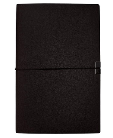Записная книжка, А5, 80 л., интегральный переплёт, кожзам, Черный цвет