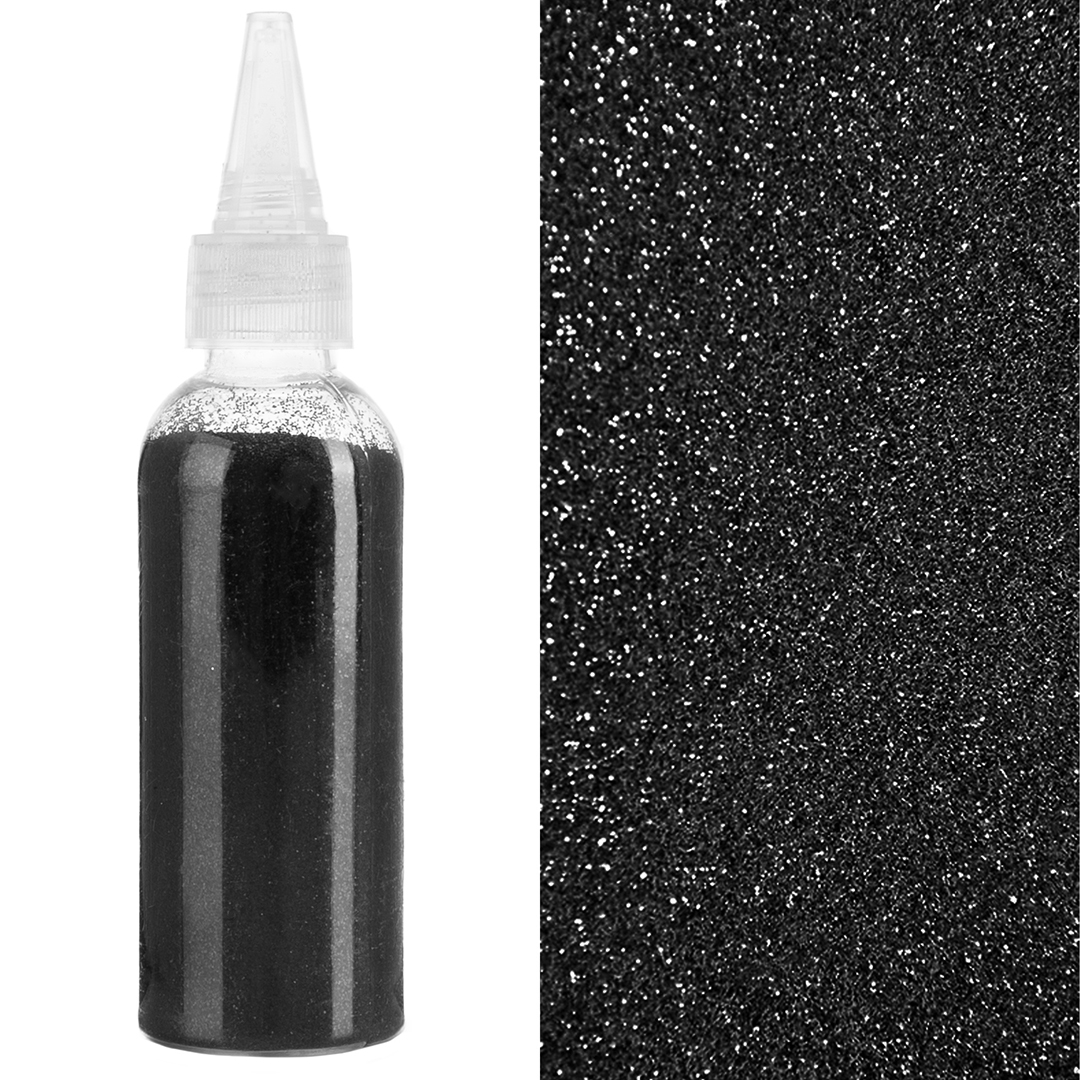Конфетти и декор - Глиттер Черный, 80 г.