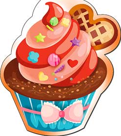 Закладки на магните - Закладка на магнитах "Кекс" лак