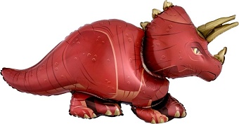 Шар с клапаном (14''/36 см) Мини-фигура, Динозавр Трицератопс, 1 шт.