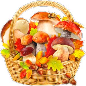 Мини-плакат "Корзина с грибами"