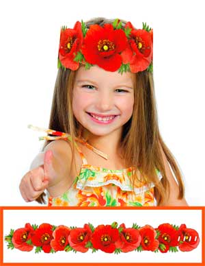 Маски, венки, кокошники - Венок из маков, блестки