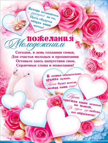 Плакат "Пожелания молодоженам"