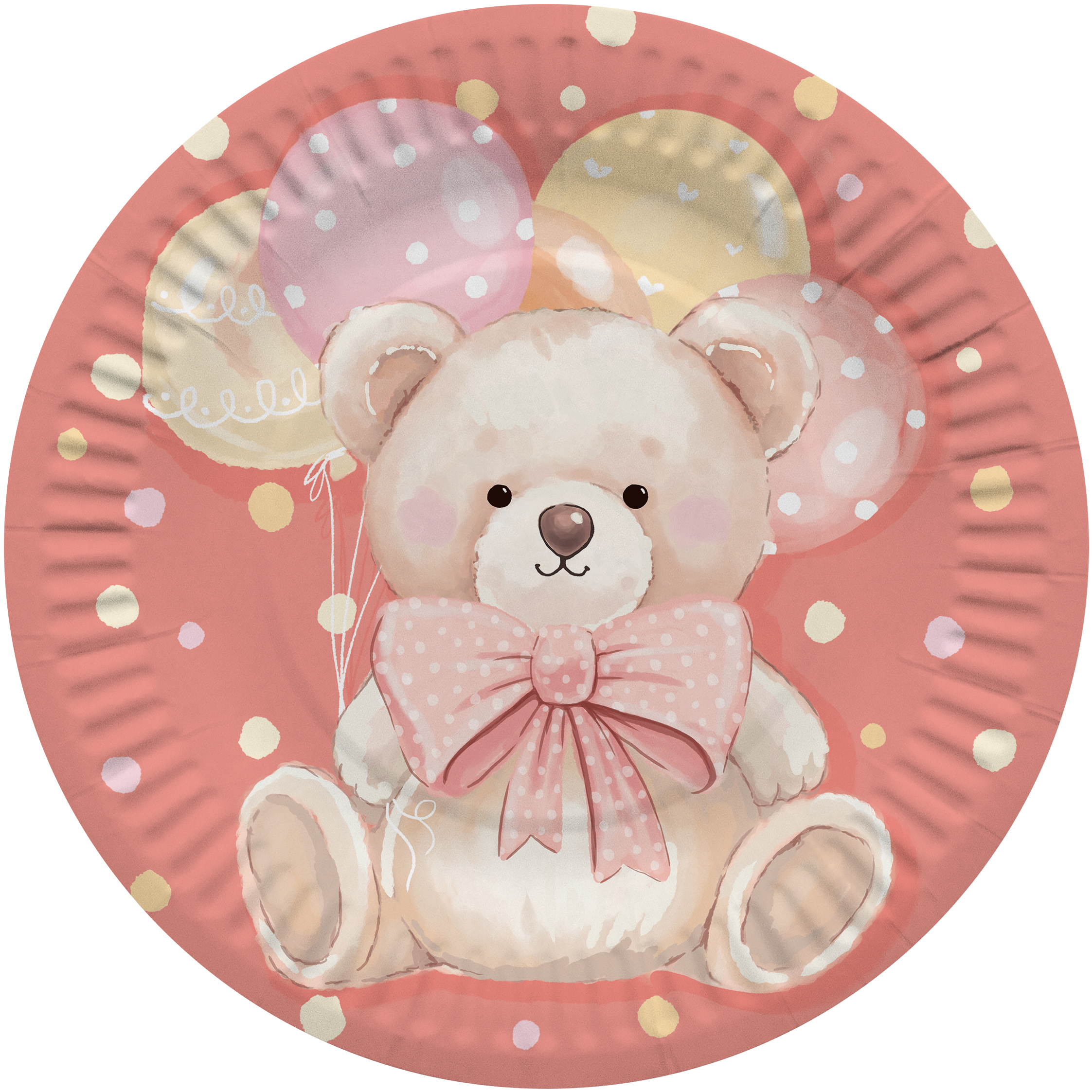 Одноразовые тарелки - Тарелки (7''/18 см) Милый мишка, 6 шт.