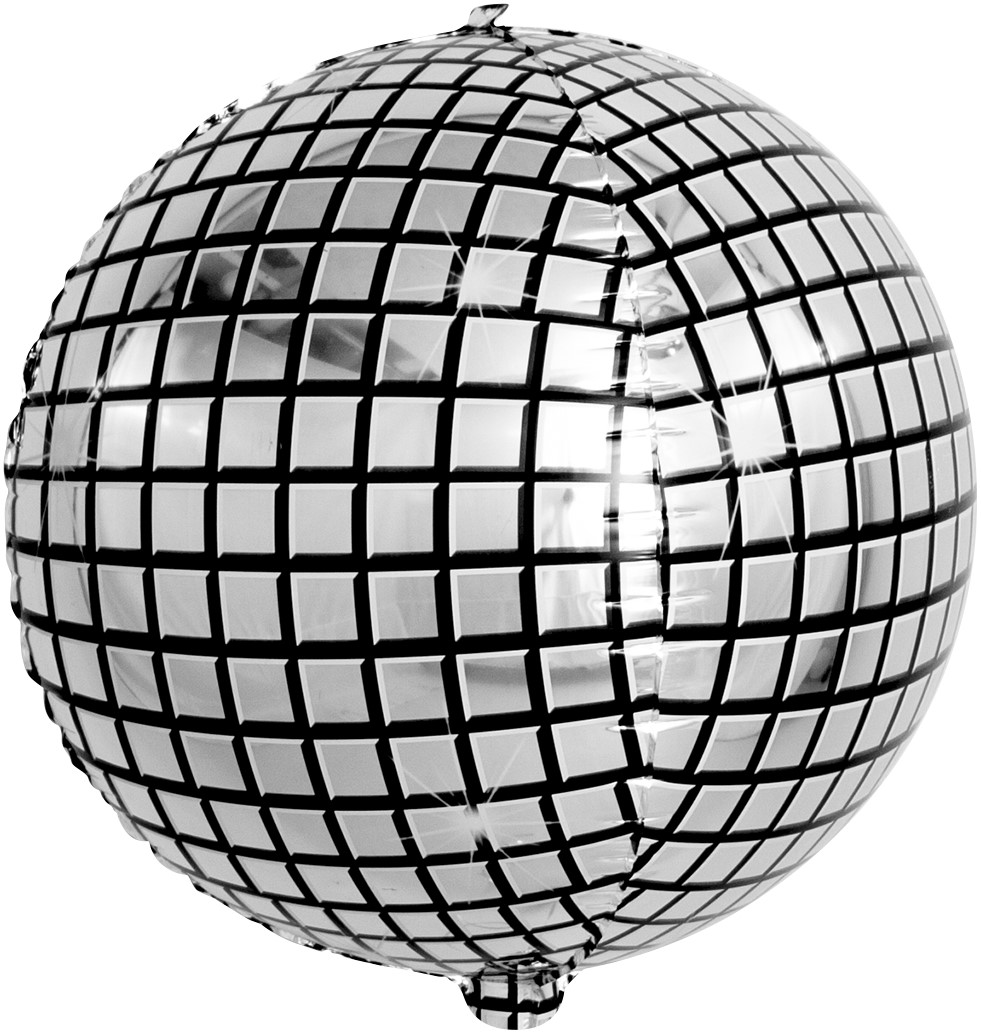 3D Сферы и специальные фигуры - Шар 3D (10''/25 см) Мини-сфера, Диско, Серебро, 1 шт.