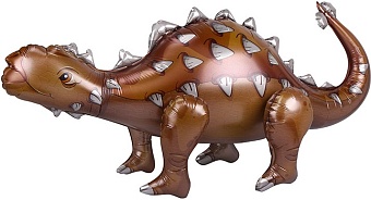 Шар (40''/102 см) Фигура 3D, Динозавр Анкилозавр, Коричневый, 1 шт. в уп.