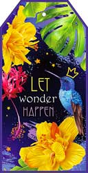 Мини открытка "Let wonder happen" металлизированный картон