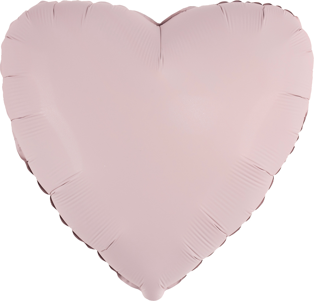 Без рисунка - Шар (18''/46 см) Сердце, Пыльная роза, Сатин, 1 шт.