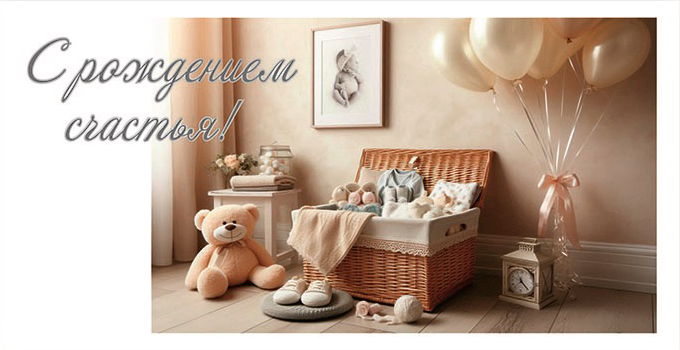 Конверты для денег - Конверт для денег "С рождением счастья!"