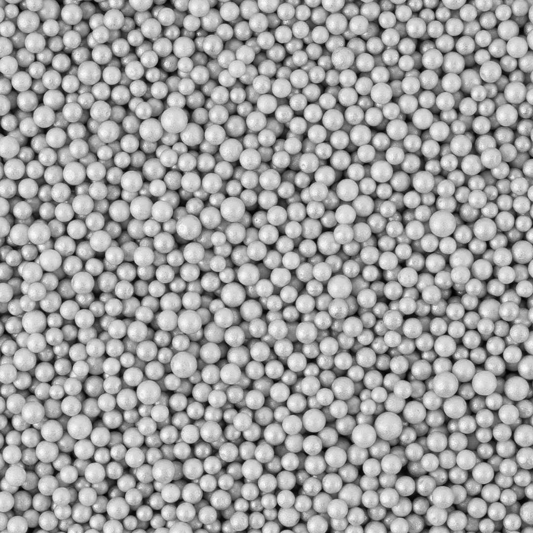 Конфетти и декор - Шарики пенопласт, Серебро, Металлик, 2-4 мм, 10 гр.