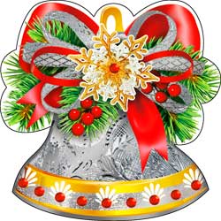 Украшения на скотче - Украшение на скотче "Колокольчик" металлизированный картон Украшения на скотче - Украшение на скотче "Колокольчик" металлизированный картон