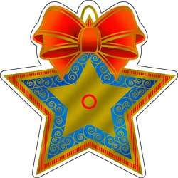 Украшение на скотче "Звезда" фольга голографическая
