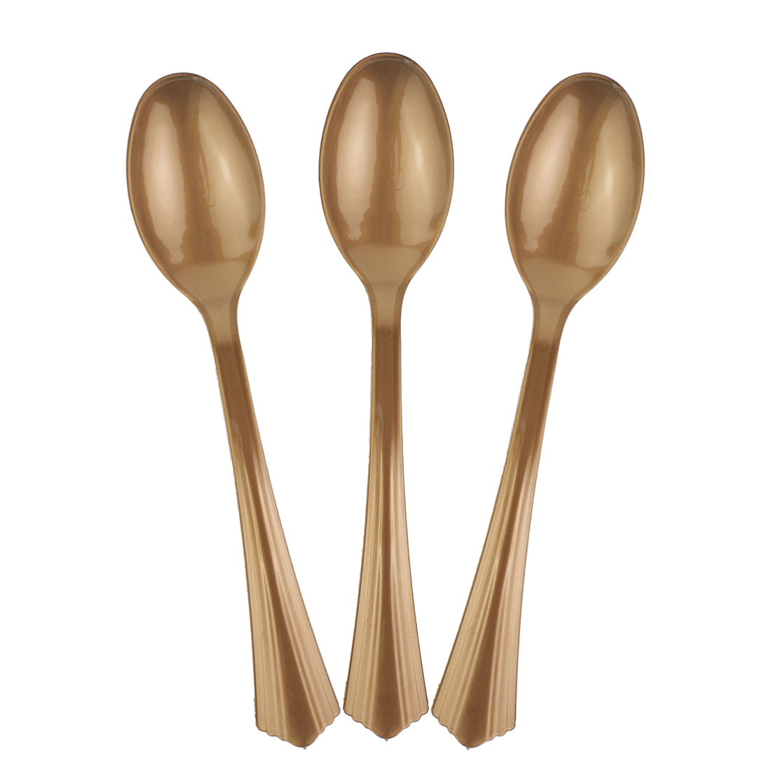 Ложки, вилки, ножи - Ложки, Матовое золото, 17 см, 10 шт. в упак.