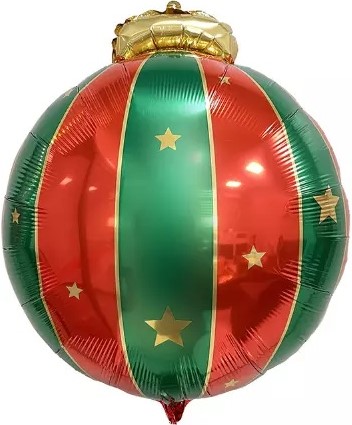 Шар (28''/71 см) Фигура, Новогодний шар, Красный/Зеленый, 1 шт. в уп.