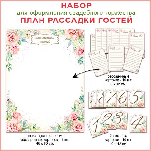 Набор свадебный "План рассадки гостей"