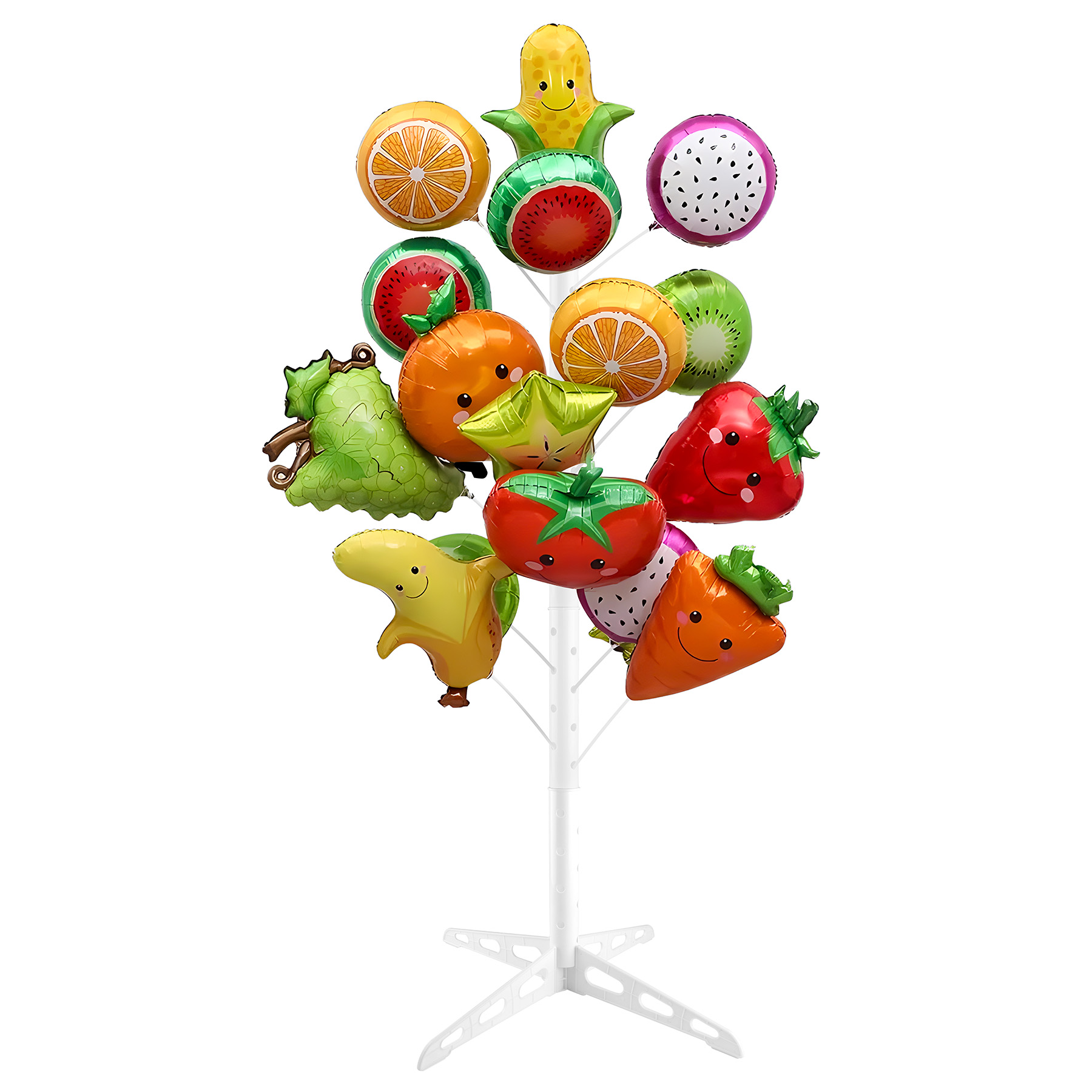 Стойки и аэромозаика - Стойка для шаров Витринная, сборно-разборная, пластик, 1,98 м, Белый, 1 шт.