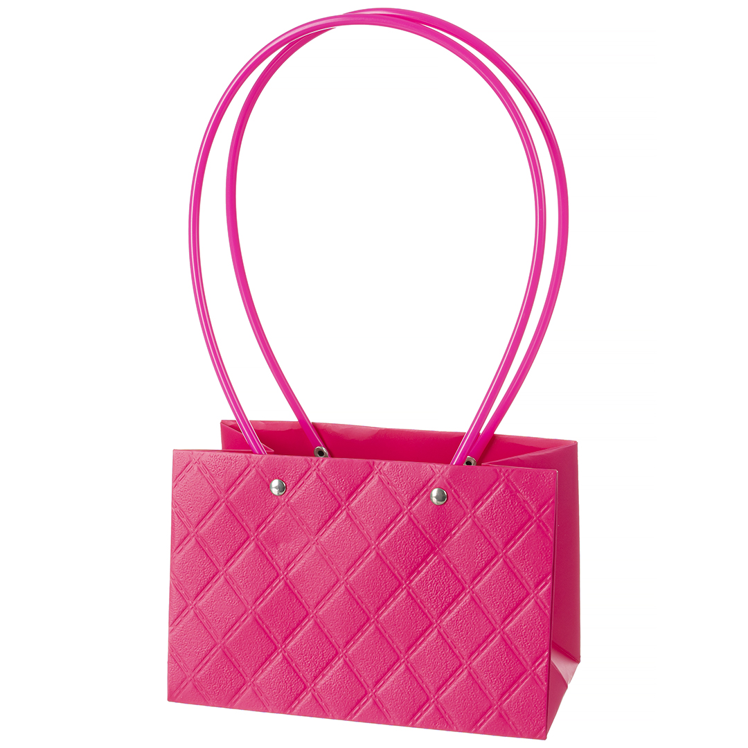 Пакеты для цветов - Пакет для цветов, Мастхэв, с тиснением, Фуксия, 18*12*10 см, 1 шт.