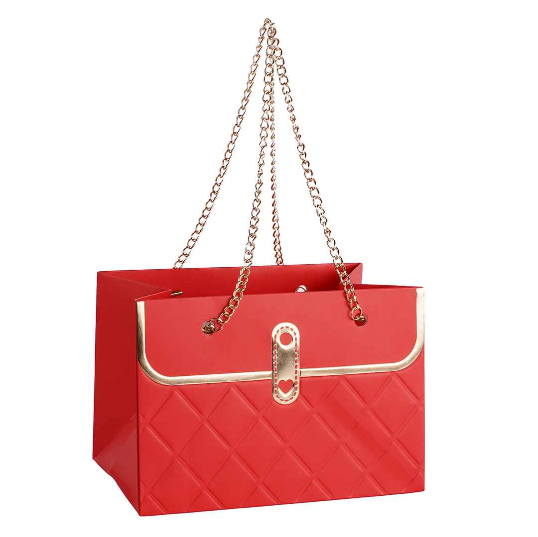 Пакеты для цветов - Пакет для цветов, Дамская сумочка, Красный, 15*10*11 см, 1 шт.