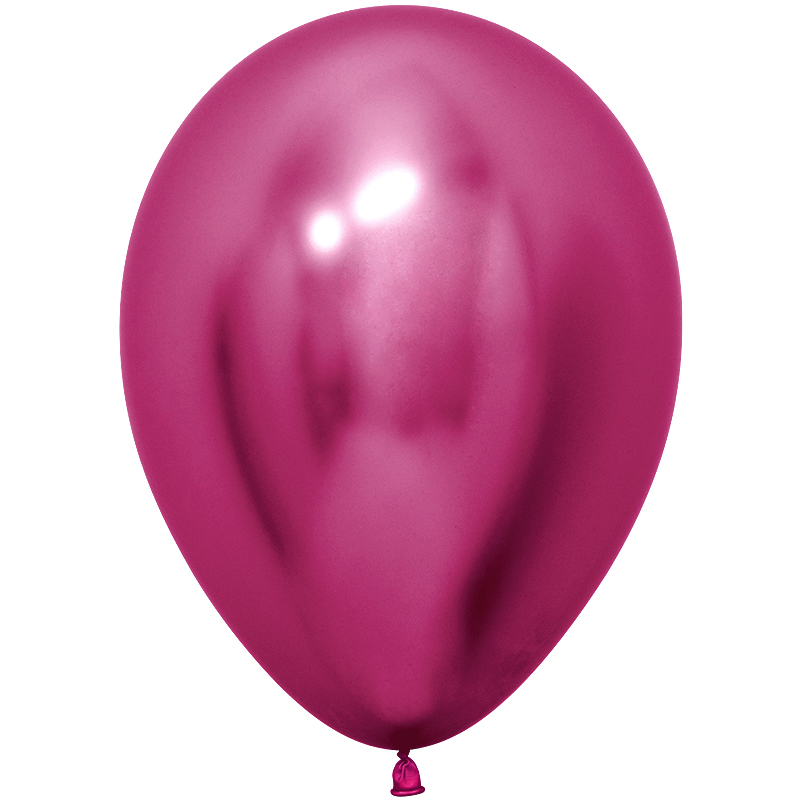 Круглые без рисунка - Шар (12''/30 см), Reflex, Зеркальный блеск, Фуше (912), хром, 12 шт.