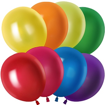 Круглые без рисунка - Шар (12''/30 см), Ассорти, металлик, 100 шт.