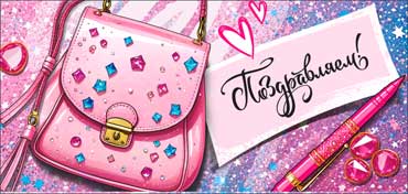 Конверты для денег - Конверт для денег "Поздравляем!" полноцветн. оборот