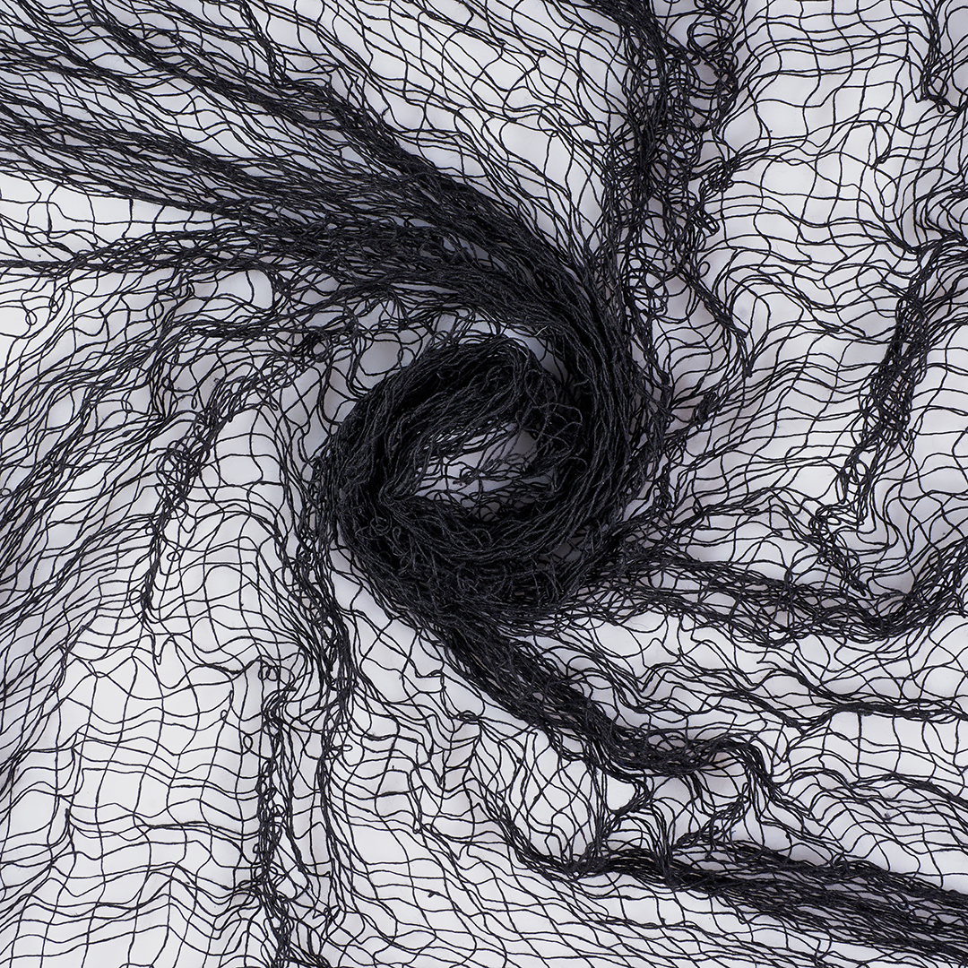 Занавес - Декор.украшение, Истлевшая ткань - сетка для Хэллоуина, Черный, 180*200 см, 1 шт.