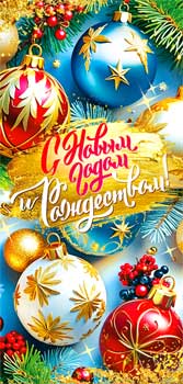 Конверт для денег "С Новым Годом и Рождеством!" УФ-лак