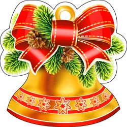 Украшения на скотче - Украшение на скотче "Колокольчик" металлизированный картон