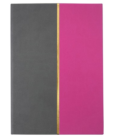 Записная книжка, А5, 80 л., твёрдый переплёт, кожзам, Серый/розовый цвет