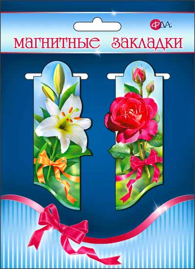 Магнитные закладки "Цветы" (набор), лак