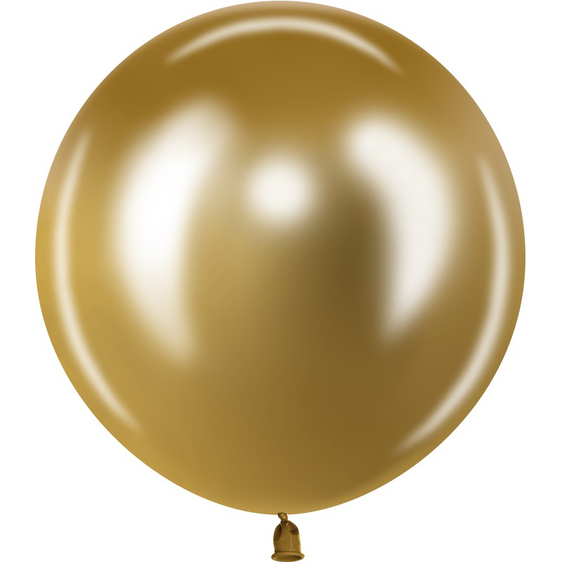 Круглые без рисунка - Шар (24''/61 см), Золото, хром, 3 шт.