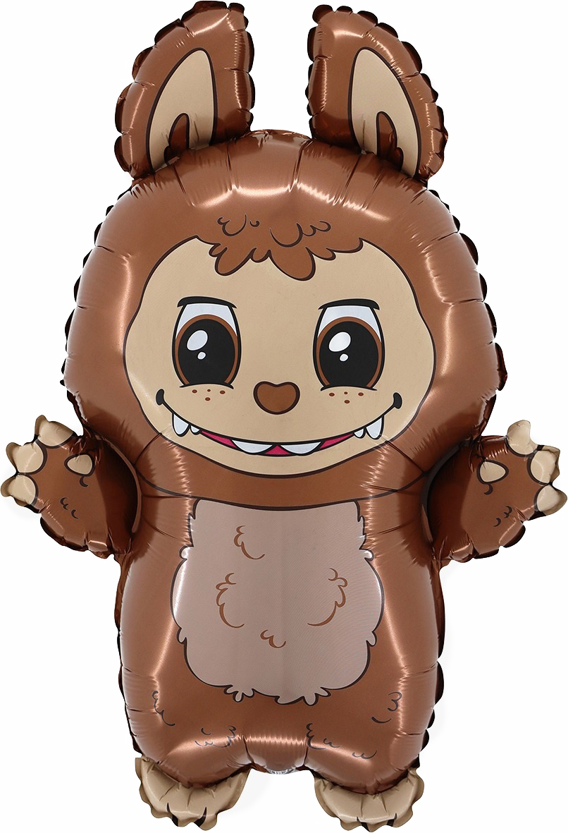 Большие фигуры - Шар (26''/66 см) Фигура, Плюшевый эльф, Коричневый, 1 шт.