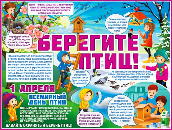 Плакат "Берегите птиц!"