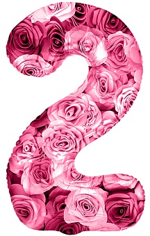 Шар (34''/86 см) Цифра, 2 Симфония роз, Фуше, 1 шт. в уп.