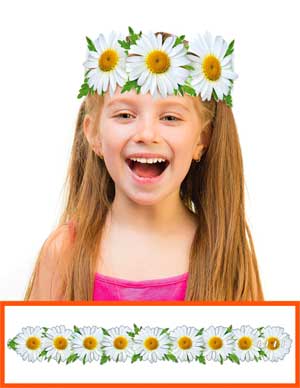 Маски, венки, кокошники - Венок из ромашек, блестки