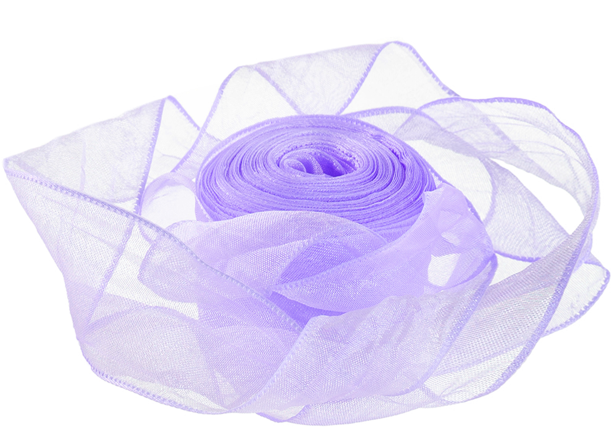Ленты - Лента органза (4 см*9,14 м) Нежная грация, Сиреневый, 1 шт.