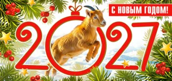 Конверты для денег - Конверт для денег "С Новым Годом! 2027 (Коза)" УФ-лак