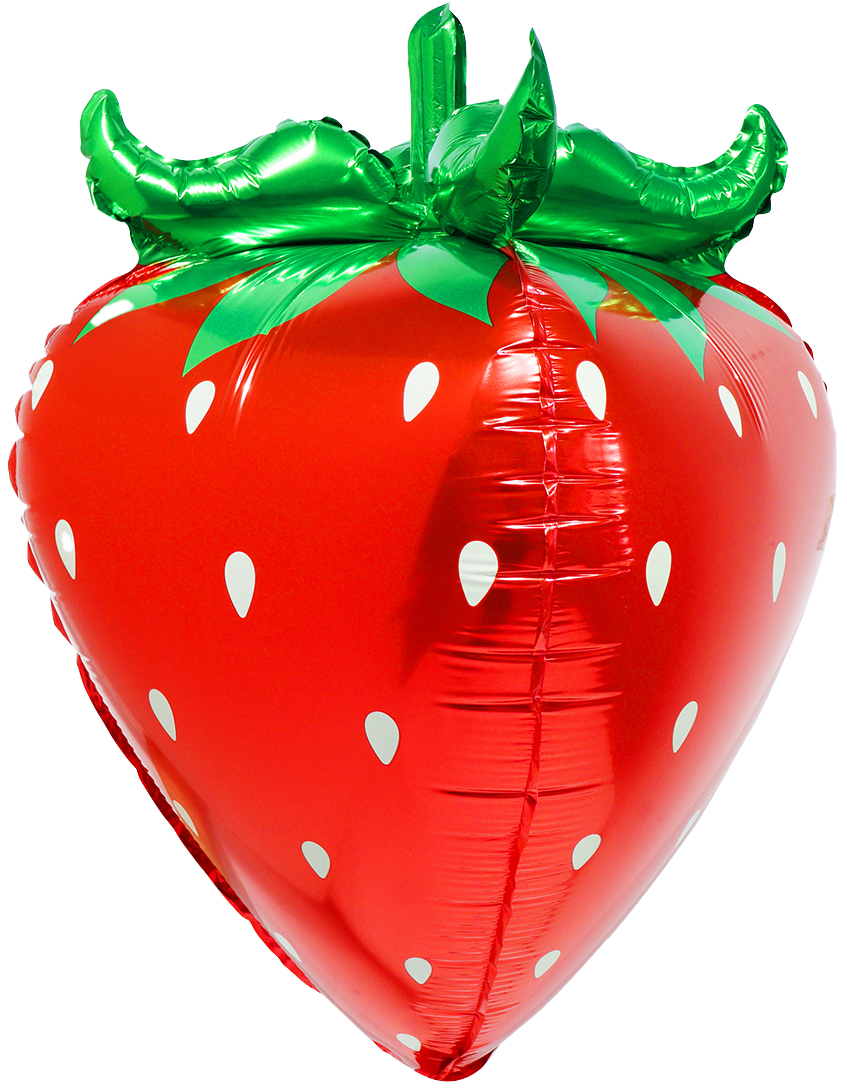 Большие фигуры - Шар 3D (28''/71 см) Фигура, Клубника, Красный, 1 шт. в уп.