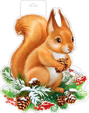 Плакаты - Мини-плакат "Белка на ветке"