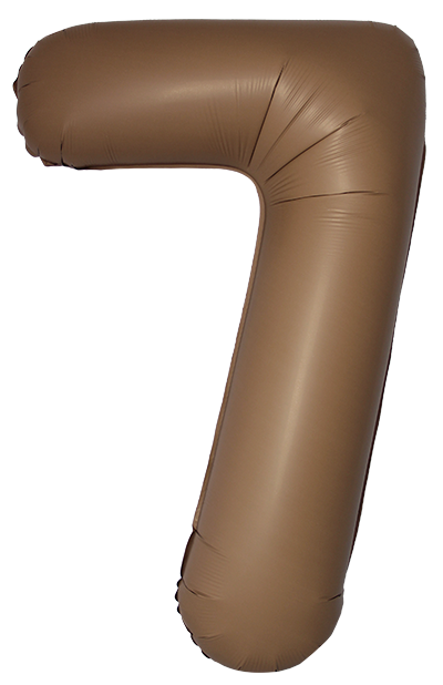 Шар (40''/102 см) Цифра, 7 Slim, Шоколад, Матовый, 1 шт. в уп.