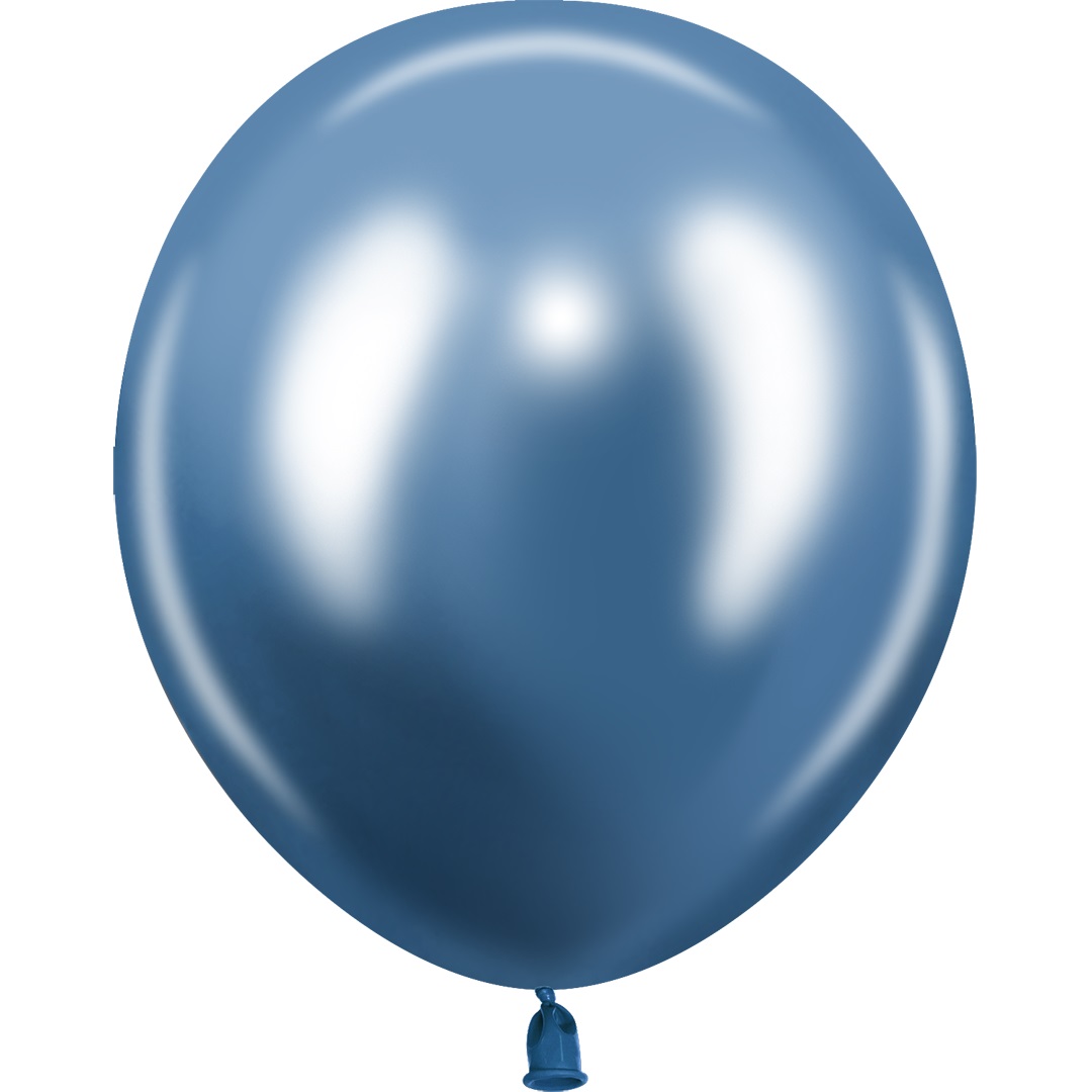 Круглые без рисунка - Шар (10''/25 см), Синий, хром, 50 шт.