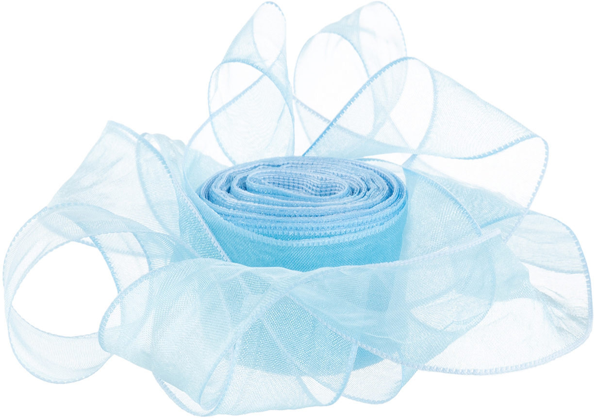 Ленты - Лента органза (4 см*9,14 м) Нежная грация, Голубой, 1 шт.