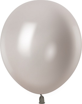 Круглые без рисунка - Шар (10''/25 см), Серебро, металлик, 100 шт.