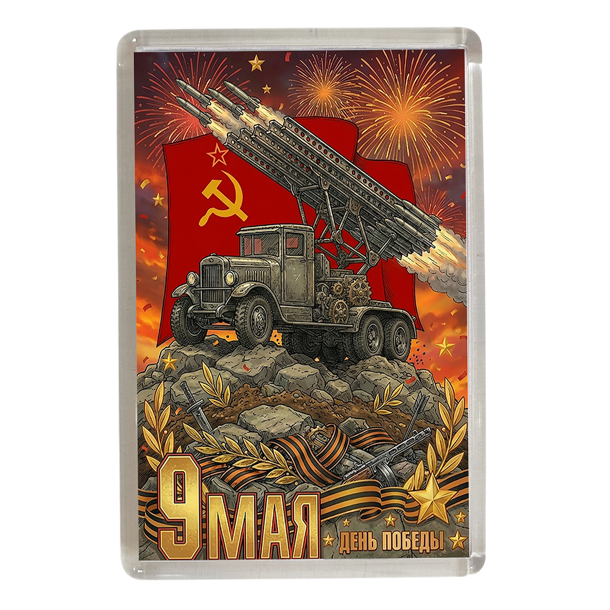 Магниты - Магнит 9 мая красный (Катюша)