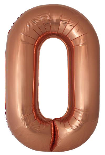 Шар (40''/102 см) Цифра, 0 Slim, Бронза, Металлик, 1 шт. в уп.