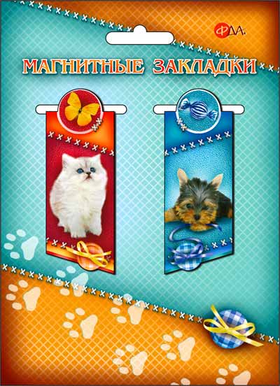 Магнитные закладки "Cat&Dog" (набор), лак
