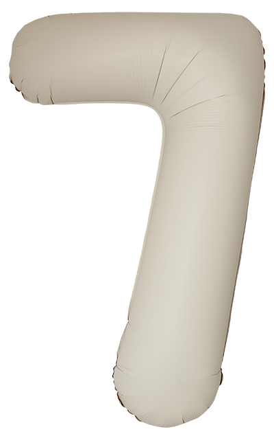 Цифры - Шар (40''/102 см) Цифра, 7 Slim, Кремовый Латте, Матовый, 1 шт. в уп.